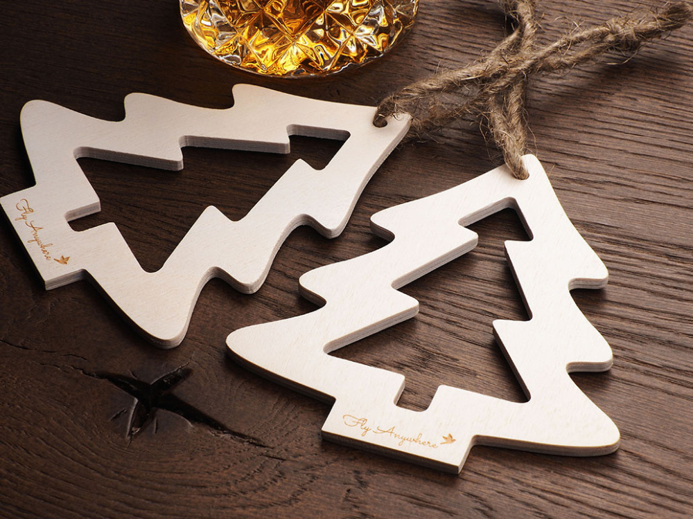 Logo trade promotional products image of: Wooden Christmas Decoration 1855121