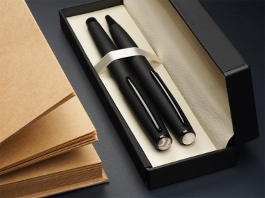 Logo trade promotional item photo of: Striped Flint Pen set 1284036