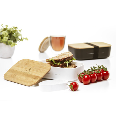 Logo trade corporate gifts image of: Midori Bamboo Lunchbox