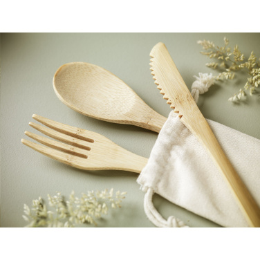 Logo trade promotional giveaway photo of: Bambu Cutlery Set