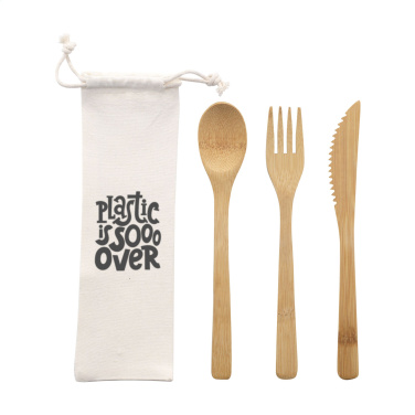 Logo trade promotional giveaway photo of: Bambu Cutlery Set