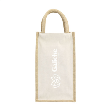 Logotrade corporate gift image of: Jute Canvas Double Wine Bag
