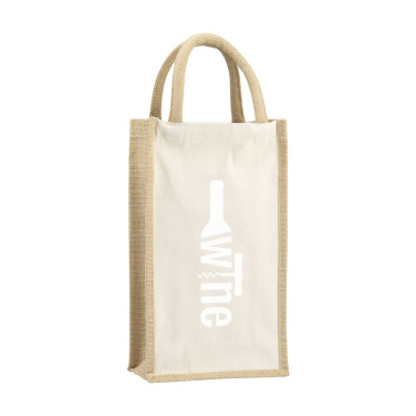 Logo trade advertising products picture of: Jute Canvas Double Wine Bag