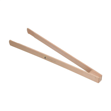 Logo trade promotional merchandise image of: Pinza wooden BBQ tongs