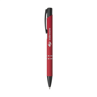 Logo trade promotional item photo of: Ebony Rubberised pen