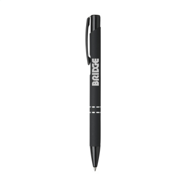 Logo trade advertising products image of: Ebony Rubberised pen