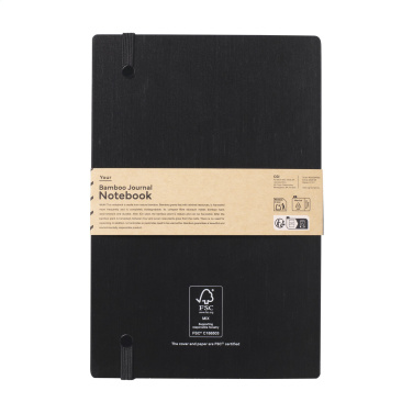Logotrade business gift image of: Bamboo Journal Naked Spine Paper Notebook Black A5