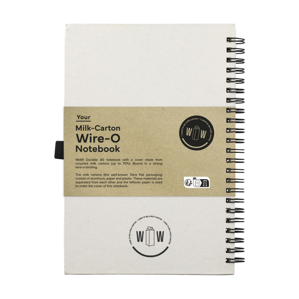Logo trade corporate gifts picture of: Milk-Carton Wire-O Paper Notebook A5