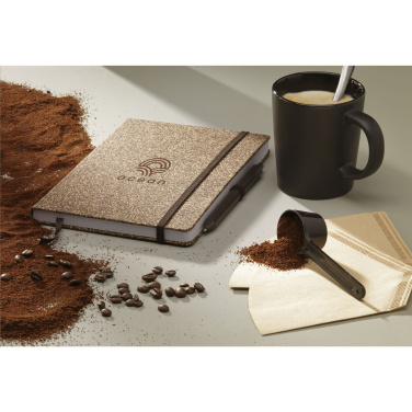 Logo trade promotional merchandise image of: CoffeeGround Cork Paper Notebook A5