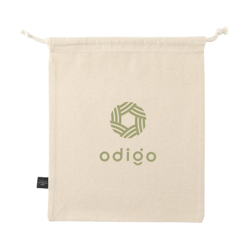Logotrade promotional gifts photo of: Gift Pouch Natural GRS Recycled Cotton (150 g/m²) M