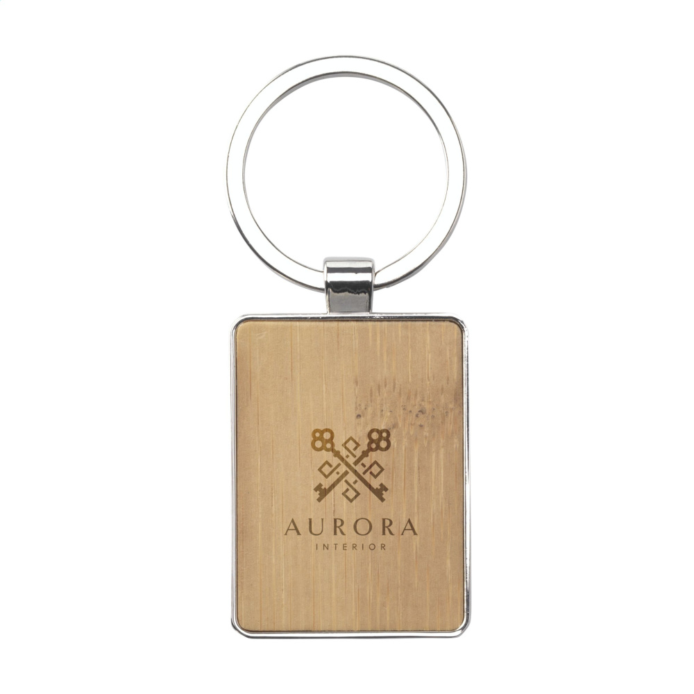 Logotrade promotional gifts photo of: Bamboo Key Rectangle keyring