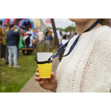 Logo trade promotional giveaways picture of: Lanyard Sublimation RPET 1.5 cm with Cup holder