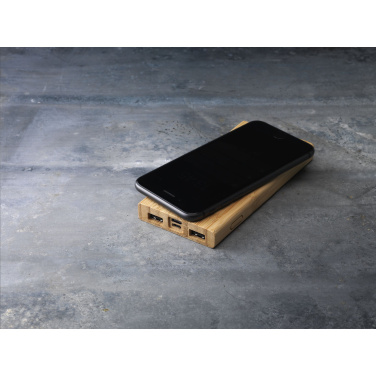 Logotrade promotional merchandise photo of: Bamboo 8000 Wireless Powerbank wireless charger