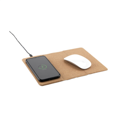 Logotrade promotional product image of: Cork Wireless Charging Mousepad