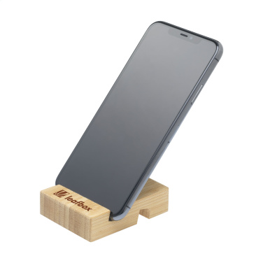 Logotrade promotional product picture of: Supporto Bamboo phone stand
