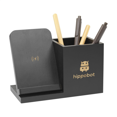 Logotrade promotional product image of: Bamboo Boss 15W charger/pen holder