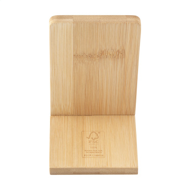 Logo trade promotional gifts image of: Miyo Bamboo Phone Stand