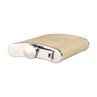 Logo trade promotional giveaway photo of: Hipflask Bamboo 200 ml drinking bottle