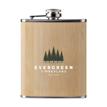 Logotrade promotional gift image of: Hipflask Bamboo 200 ml drinking bottle