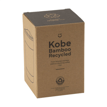 Logo trade promotional merchandise picture of: Kobe Bamboo RCS Recycled Steel 350 ml coffee cup