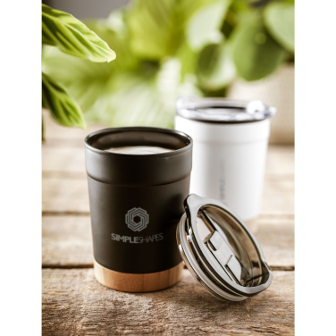 Logo trade promotional products image of: Kobe Bamboo RCS Recycled Steel 350 ml coffee cup