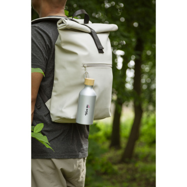 Logo trade promotional products image of: AluBamboo GRS Recycled Alu 500 ml water bottle
