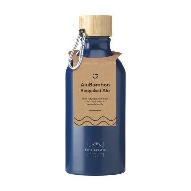 Logotrade promotional gift picture of: AluBamboo GRS Recycled Alu 500 ml water bottle