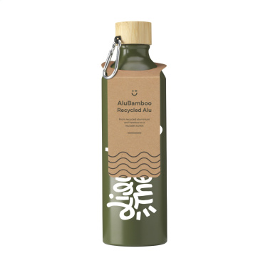 Logotrade promotional gifts photo of: AluBamboo GRS Recycled Alu 750 ml water bottle