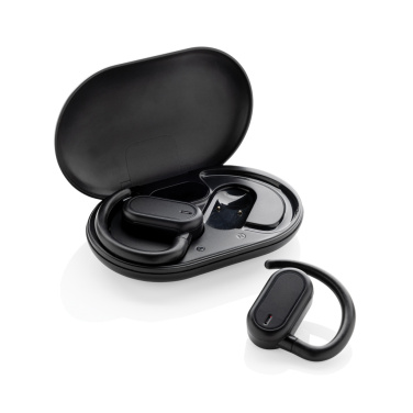 Logo trade business gifts image of: Fitsound RCS recycled plastic open ear TWS earbuds