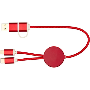 Logotrade business gift image of: Alasia 5-in-1 recycled aluminium and plastic 30 cm data sync and 27W fast charge cable