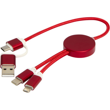 Logo trade promotional products picture of: Alasia 5-in-1 recycled aluminium and plastic 30 cm data sync and 27W fast charge cable