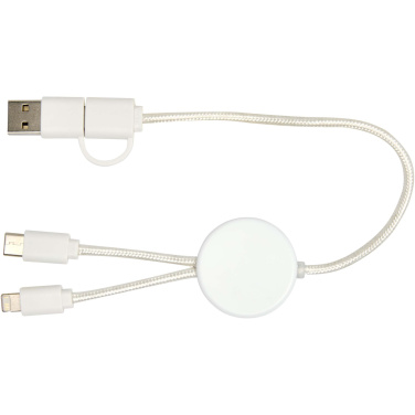 Logotrade promotional merchandise image of: Citala 5-in-1 recycled plastic 30 cm data sync and 27W fast charge cable