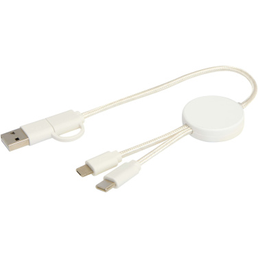 Logo trade promotional merchandise photo of: Citala 5-in-1 recycled plastic 30 cm data sync and 27W fast charge cable