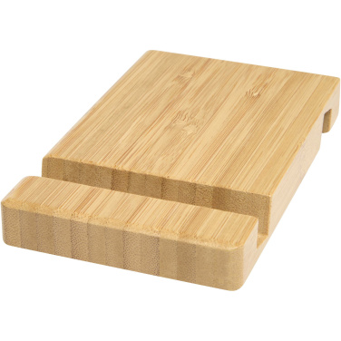 Logo trade advertising products picture of: Bubup bamboo 2-angled tablet and phone stand