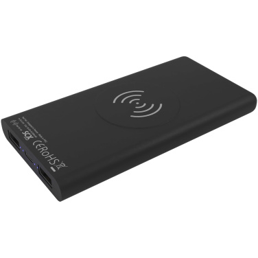 Logo trade promotional giveaways picture of: SCX.design P40 10.000 mAh light-up wireless rubber power bank