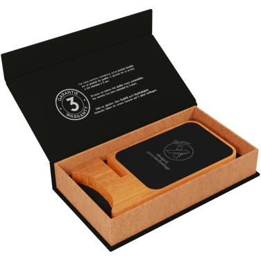 Logo trade promotional merchandise photo of: SCX.design W16 10W light-up wireless wooden stand