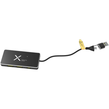Logo trade promotional giveaways image of: SCX.design H20 8-in-1 USB hub with dual input and 6-ports