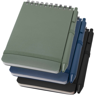 Logo trade promotional gift photo of: Thalaasa A6 hard cover ocean-bound notebook with ballpoint pen (black ink)