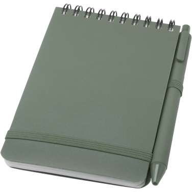 Logo trade corporate gift photo of: Thalaasa A6 hard cover ocean-bound notebook with ballpoint pen (black ink)