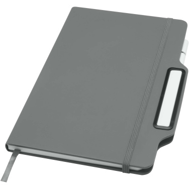 Logo trade promotional merchandise photo of: Nexus A5 hard cover notebook with pen and pencil combo (black ink)