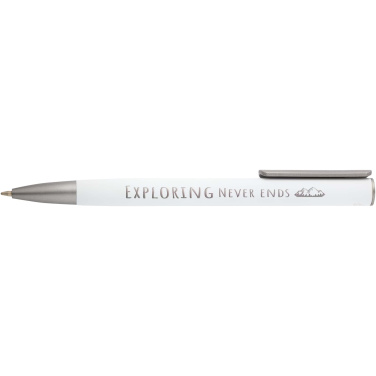 Logo trade promotional giveaways image of: Ziggur aluminium ballpoint pen (blue ink)