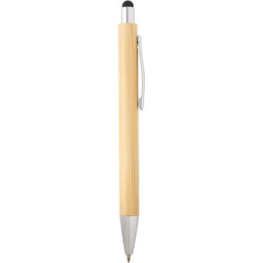 Logo trade promotional product photo of: Oblys bamboo ballpoint pen and mechanical pencil set (black ink)