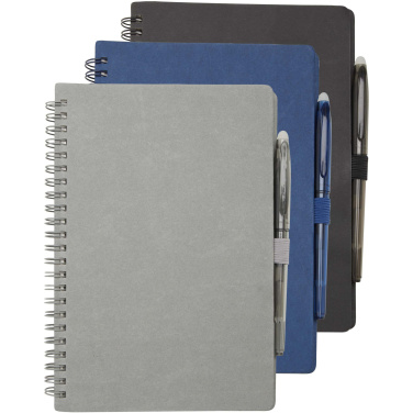 Logo trade corporate gift photo of: Slate reusable soft cover notebook and pen set (black ink)