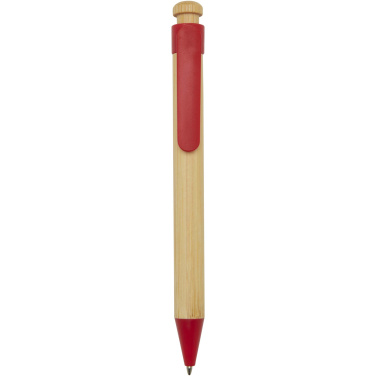 Logotrade business gift image of: Rattan bamboo and recycled plastic ballpoint pen (black ink)
