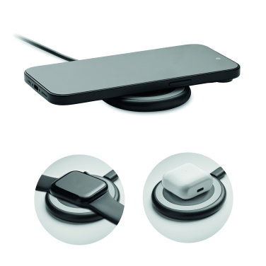 Logo trade promotional giveaways picture of: 3 in 1 wireless charger 15W