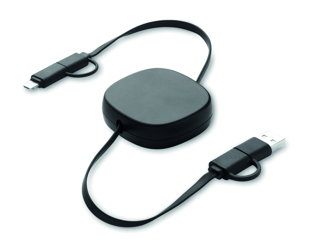 Logo trade corporate gifts picture of: 60W retractable charging cable