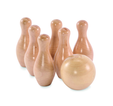 Logotrade promotional giveaway picture of: Mini pine wood bowling set