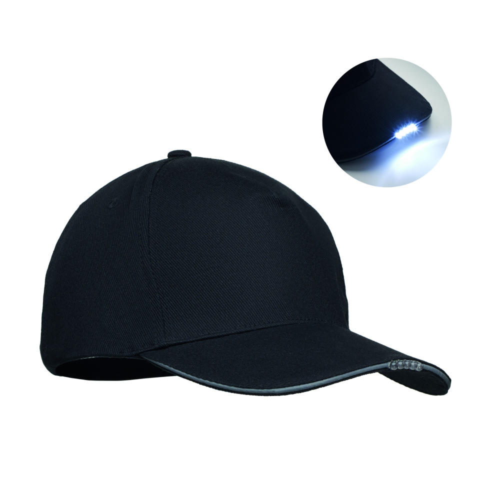 Logotrade promotional item picture of: 5 panel LED cotton cap 220gr/m²