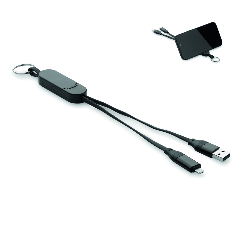Logo trade promotional items image of: 60W cable keyring recycled ABS
