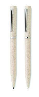 Logo trade promotional gifts picture of: Wheat straw/ABS twist pen set